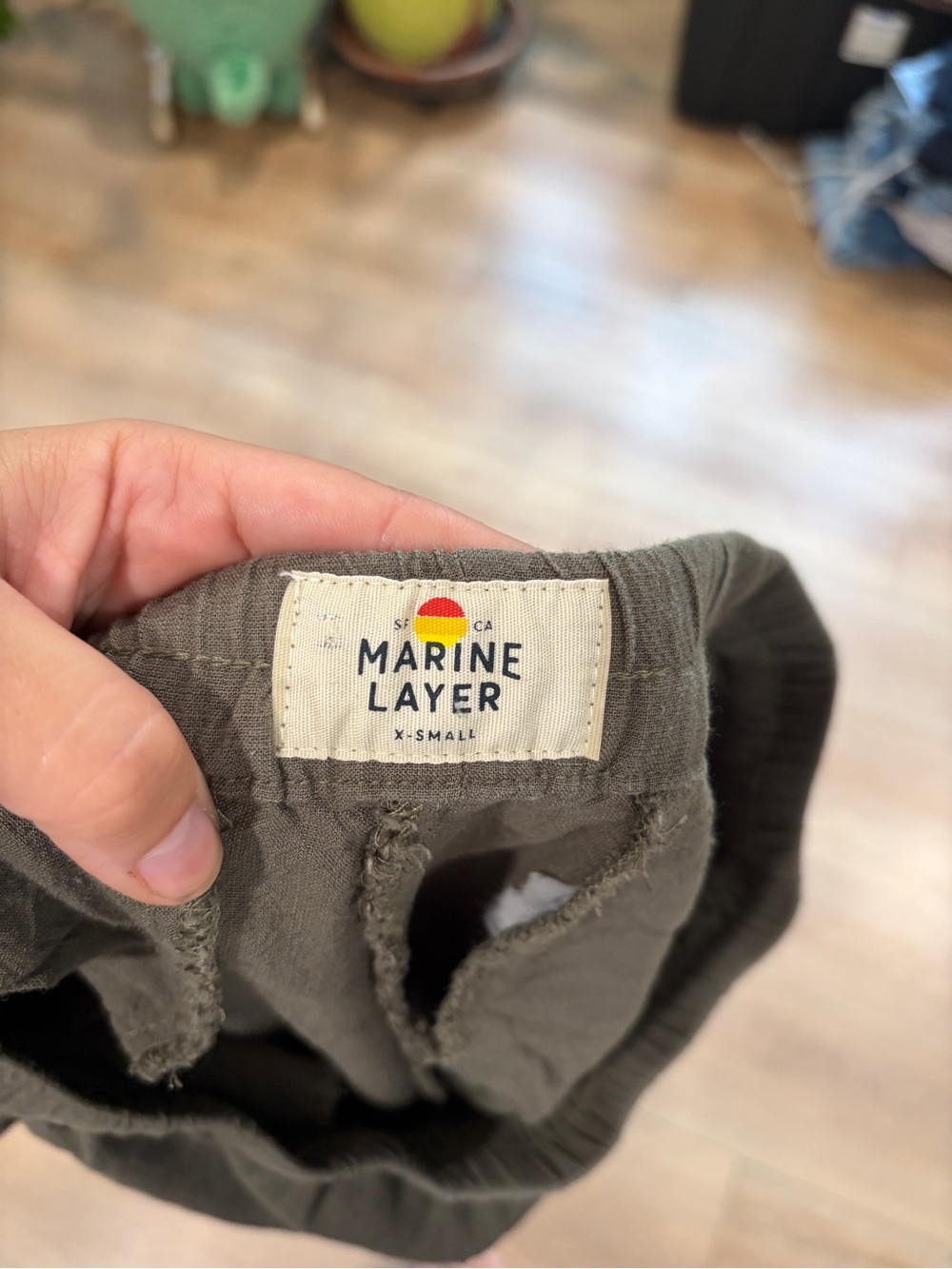 Marine Layer Allison Pant Olive Green Pull-On Tapered Pants XS - Picture 8 of 9